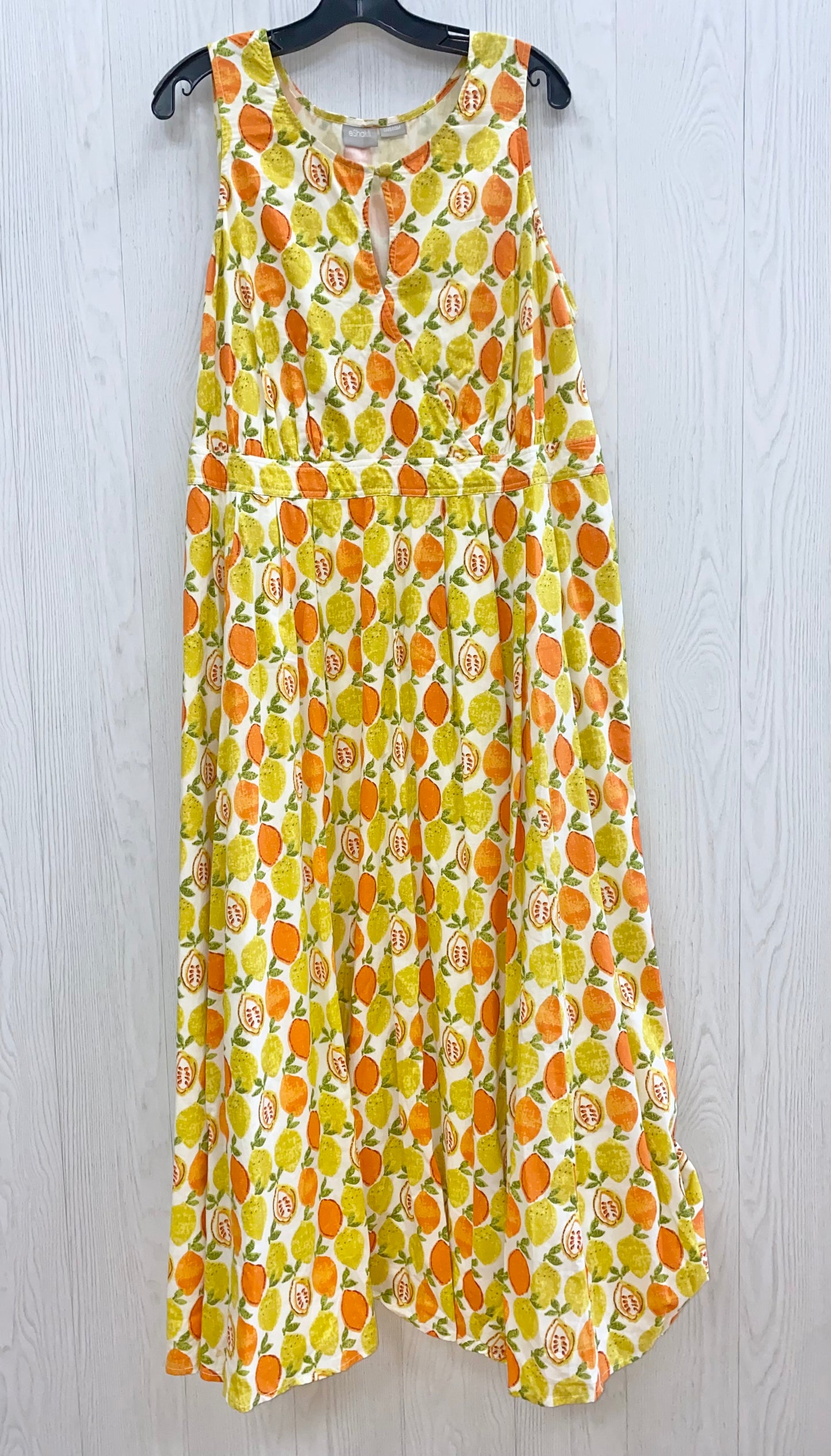 Orange & Yellow Dress Casual Maxi Eshakti, Size 2x