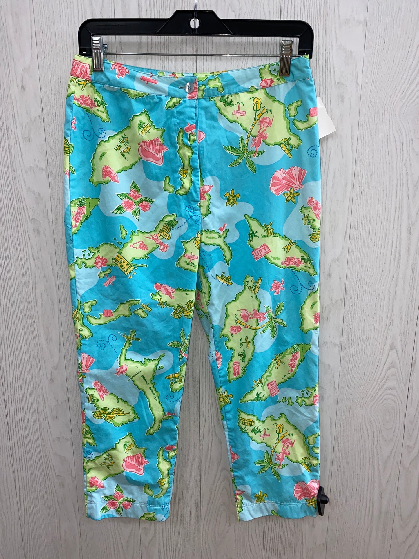 Capris By Lilly Pulitzer In Blue & Green, Size: 4