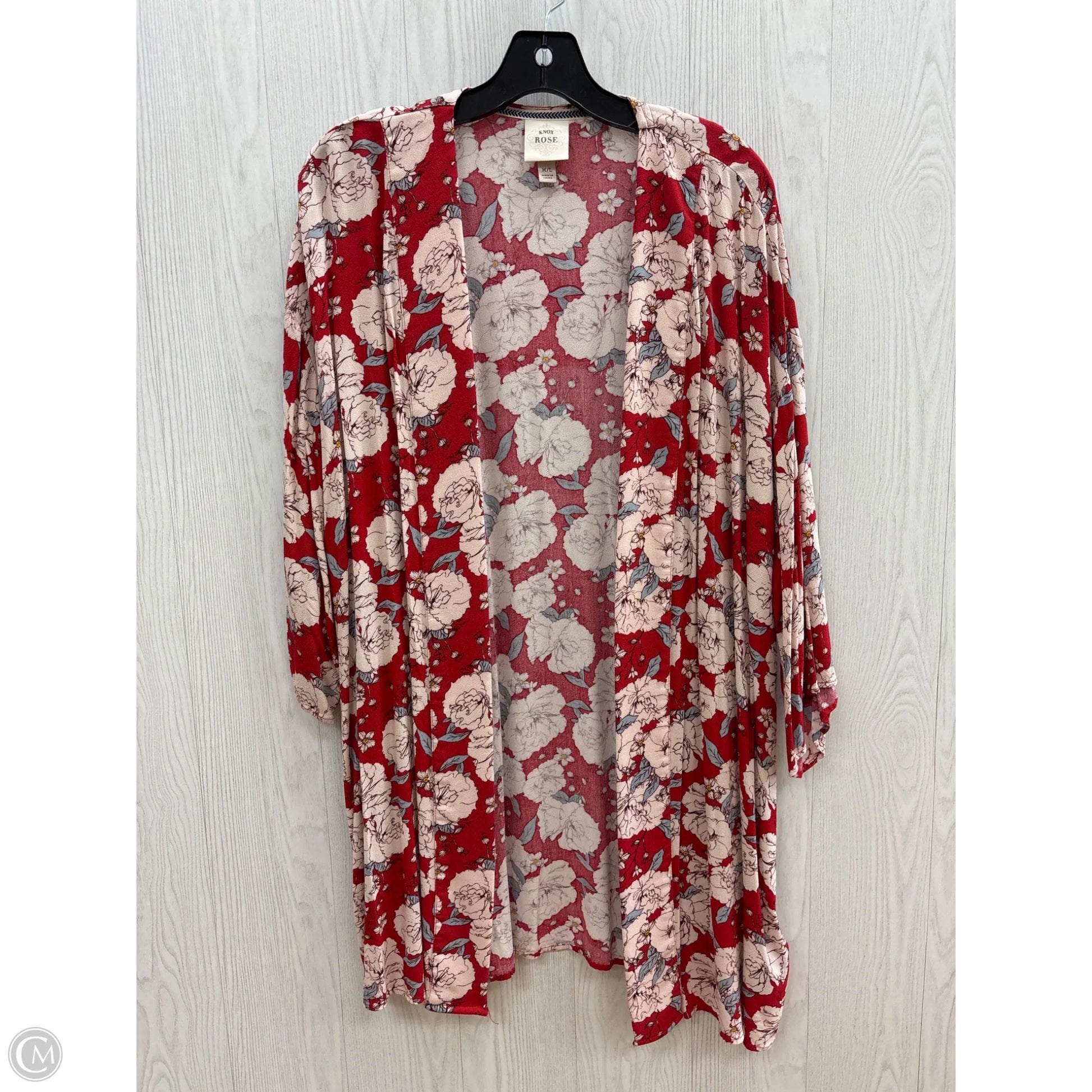 knox rose red dress Knox Rose Womens Red Boho Flutter Sleeve Tassel Tiered Dress Size Medium