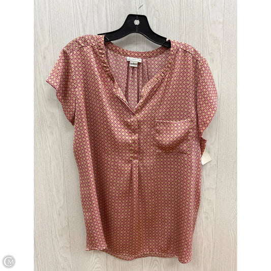 Top Short Sleeve By Liz Claiborne In Pink & Tan, Size: Xl