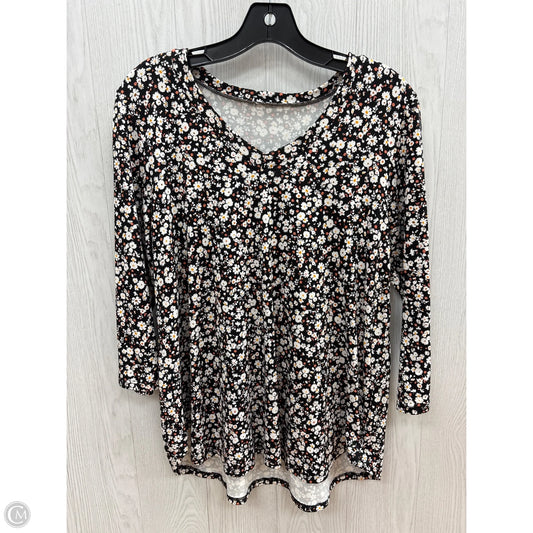 Top 3/4 Sleeve By Clothes Mentor In Floral Print, Size: M