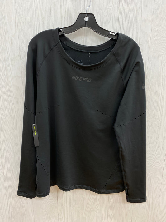 Athletic Top Long Sleeve Crewneck By Nike In Black, Size: Xl