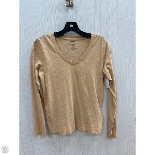 Top Long Sleeve Basic By Sonoma In Tan, Size: Xs