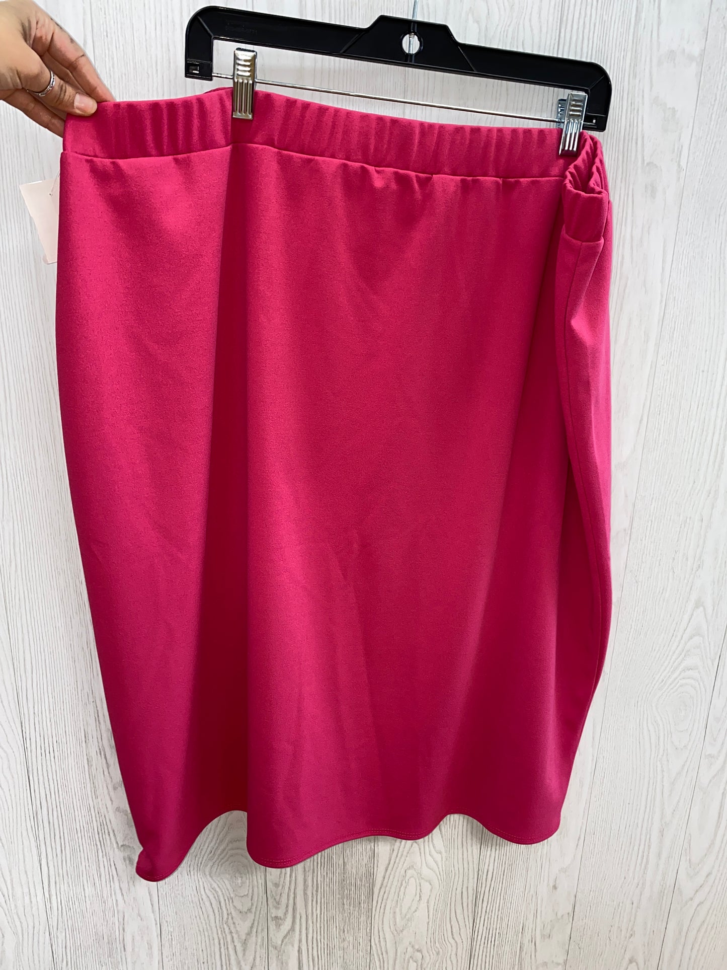 Pink Skirt Midi Slinky Brand, Size 3x