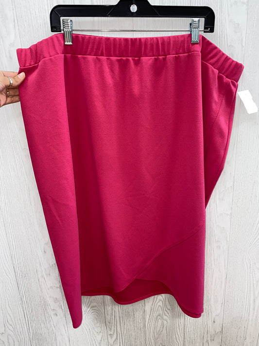 Pink Skirt Midi Slinky Brand, Size 3x