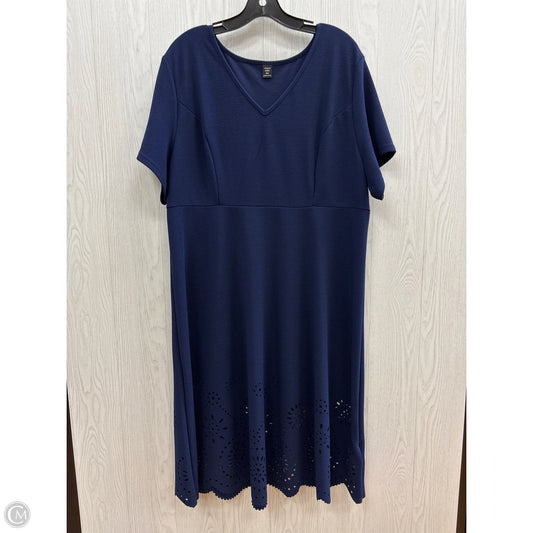 Dress Casual Midi By Shein In Navy, Size: 2x
