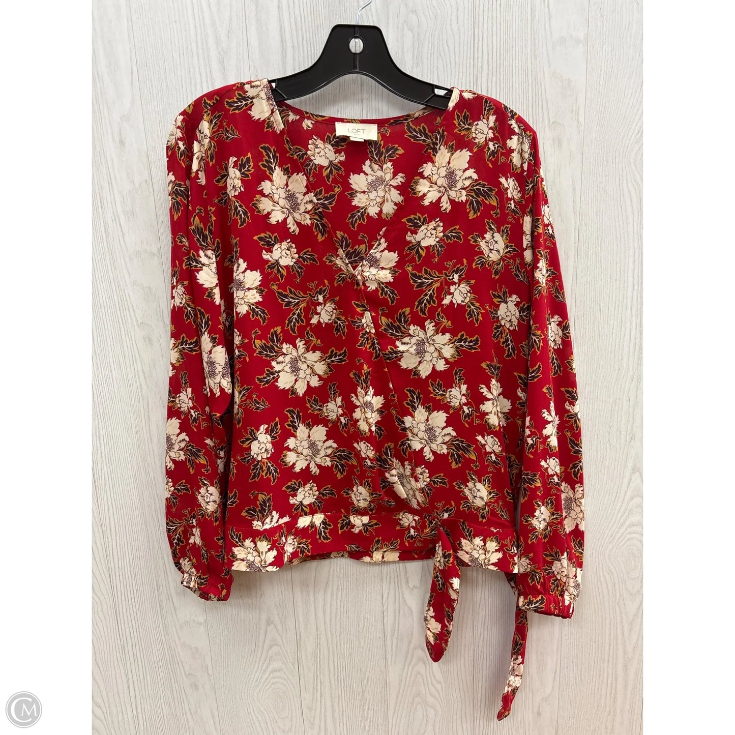 Top Long Sleeve By Loft In Red, Size: S