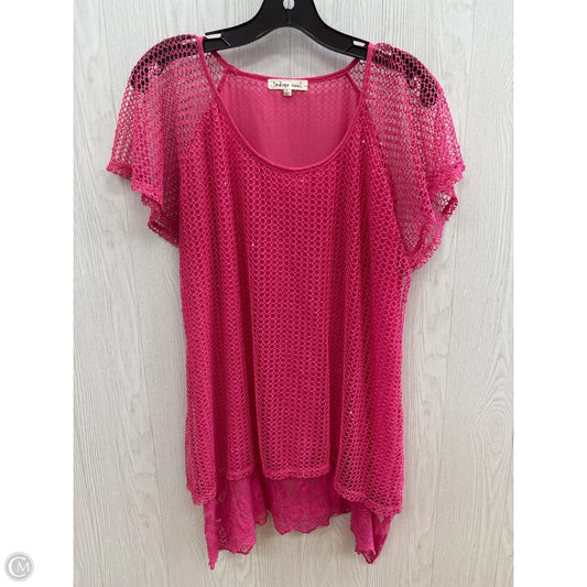 Top Short Sleeve By Indigo Soul In Pink, Size: L