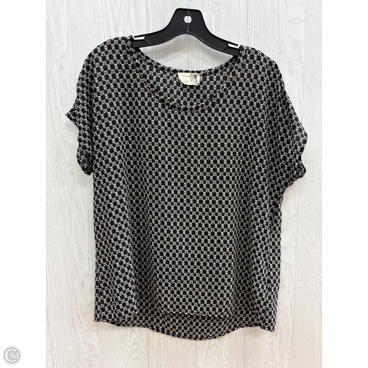 Top Short Sleeve By Clothes Mentor In Black Cream, Size: S