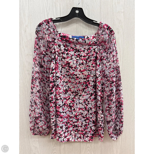 Top Long Sleeve By Apt 9 In Flowered, Size: S