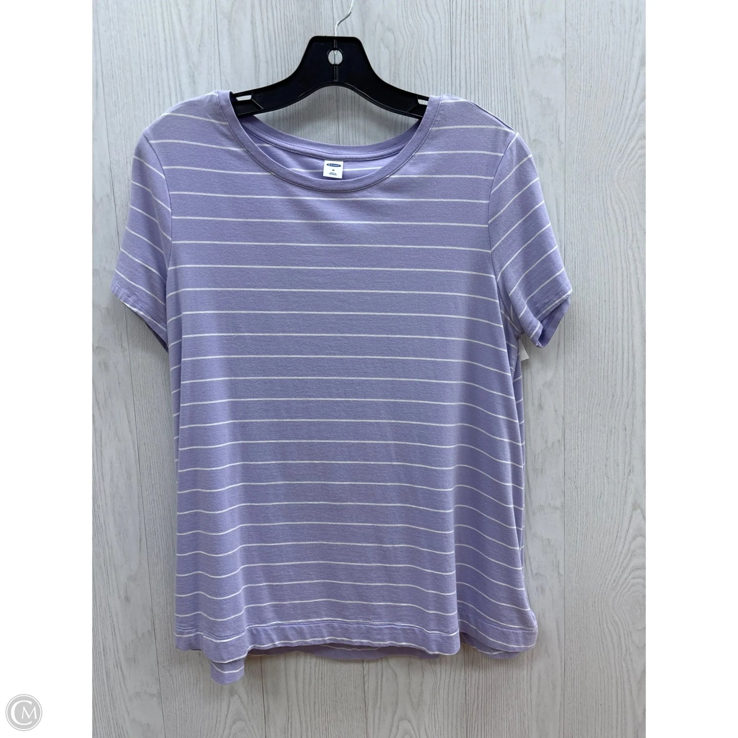 Top Short Sleeve Basic By Old Navy In Purple & White, Size: M