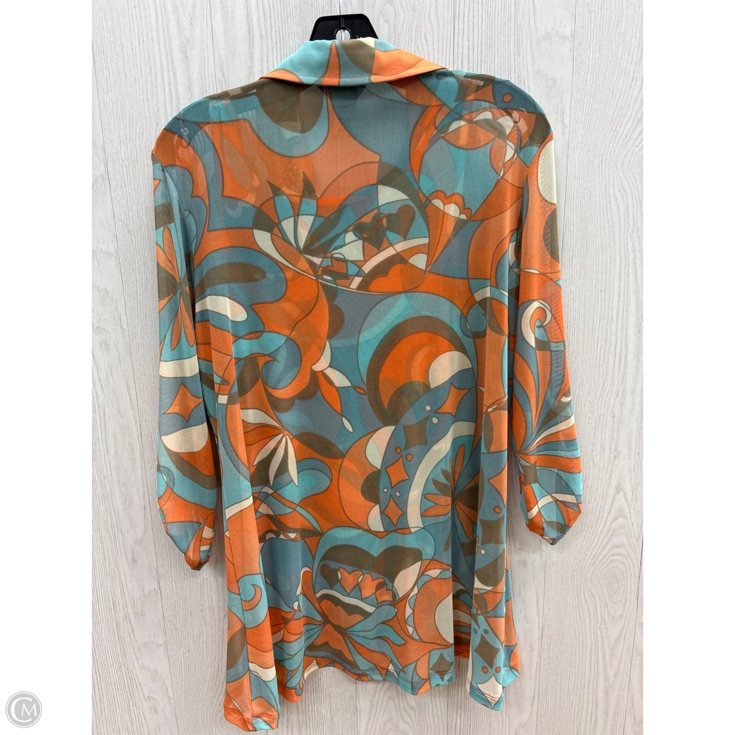 Top Long Sleeve By Multiples In Blue & Orange, Size: Xs