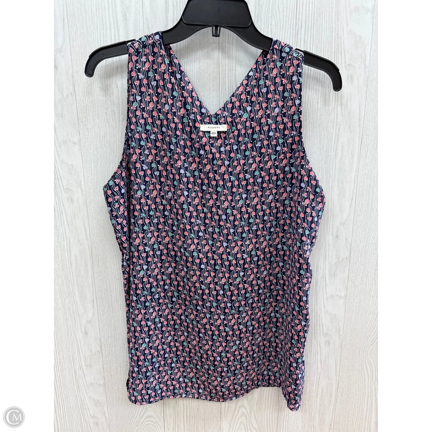 Top Sleeveless By Pleione In Floral Print, Size: S
