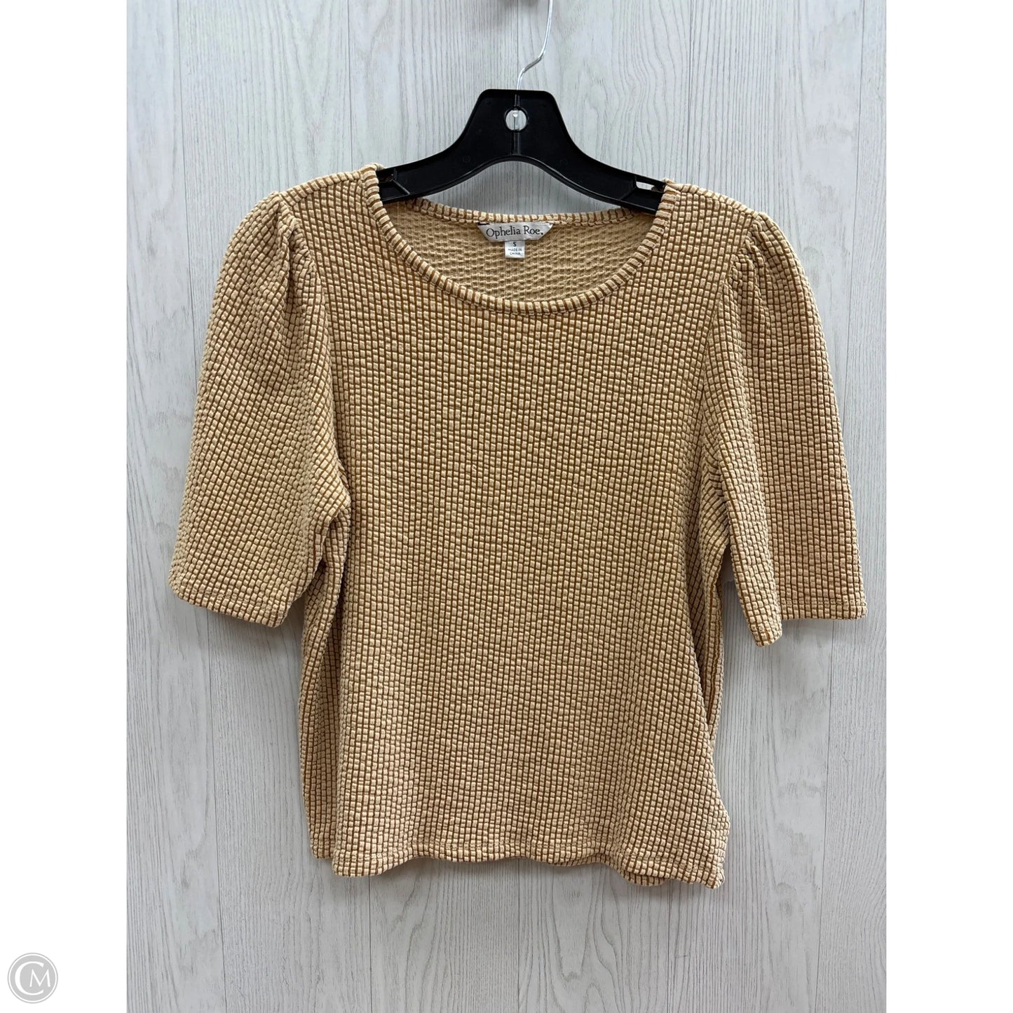 Top Short Sleeve By Ophelia Roe In Tan, Size: S