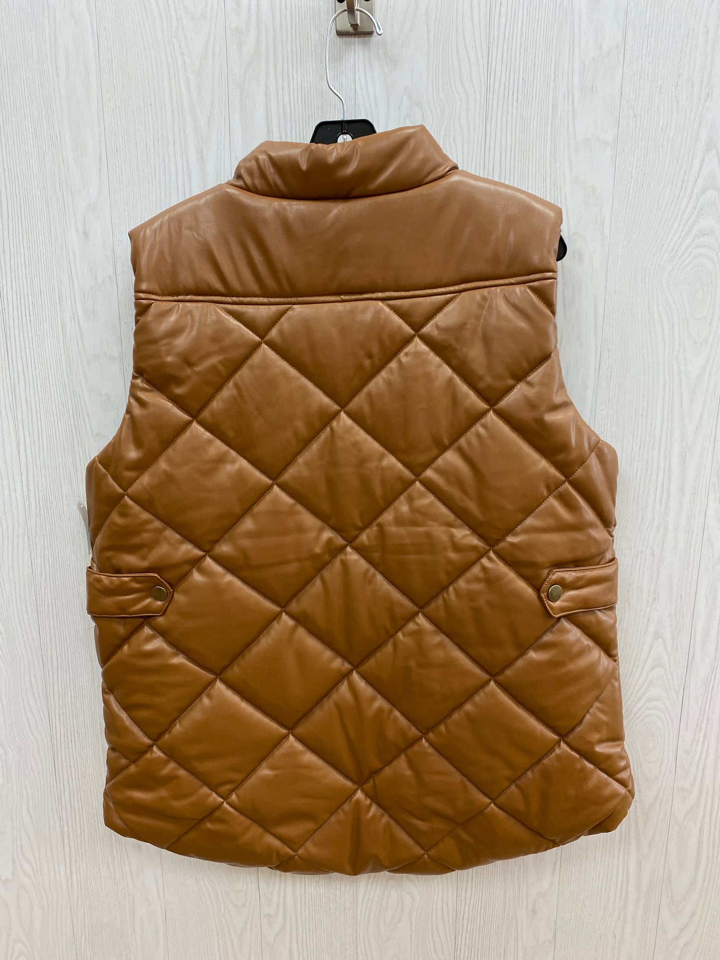 Vest Puffer & Quilted By Zenana Outfitters In Tan, Size: 1x