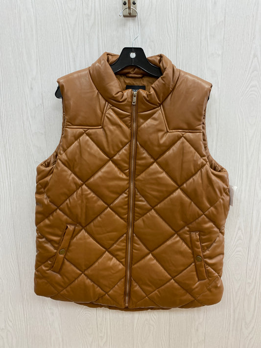 Vest Puffer & Quilted By Zenana Outfitters In Tan, Size: 1x