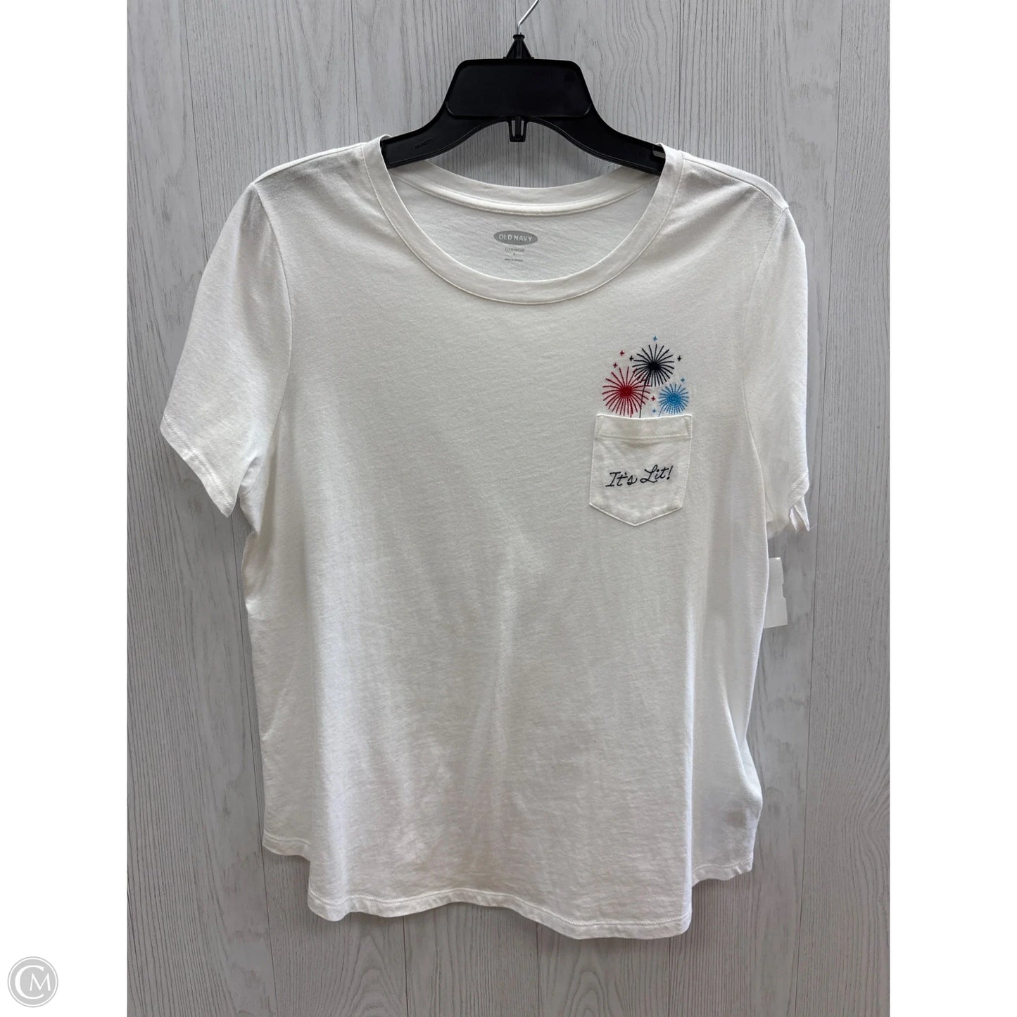 Top Short Sleeve Basic By Old Navy In White, Size: L