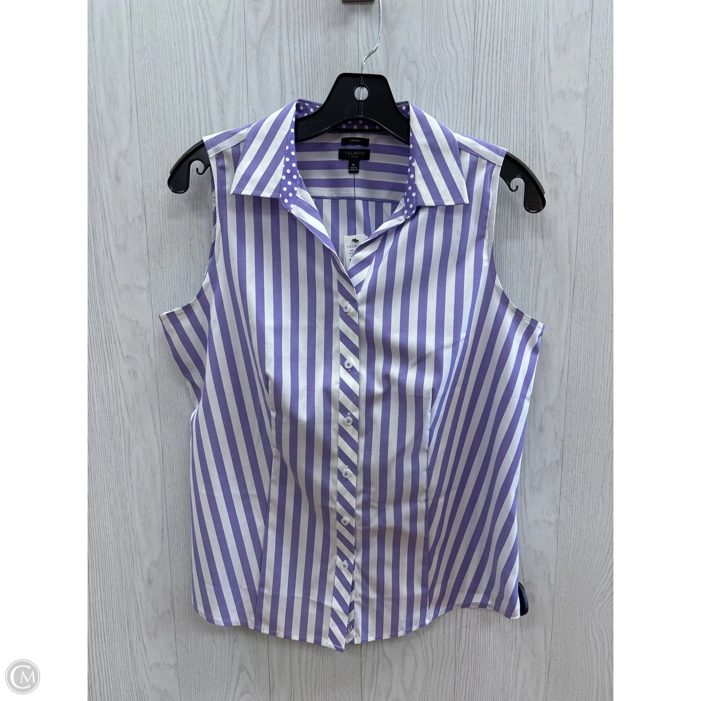 Top Sleeveless By Talbots In Purple & White, Size: 8p