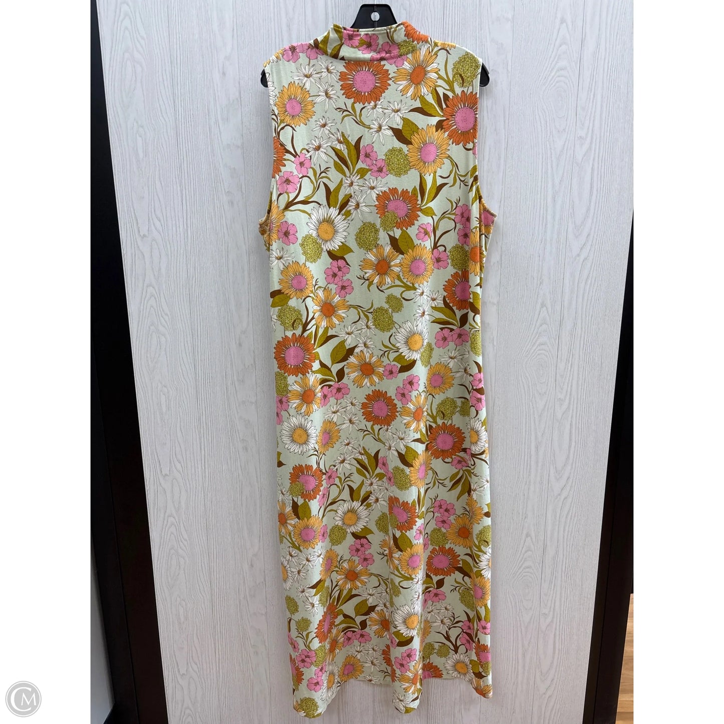 Dress Casual Maxi By Spartina In Green & Orange, Size: Xxl
