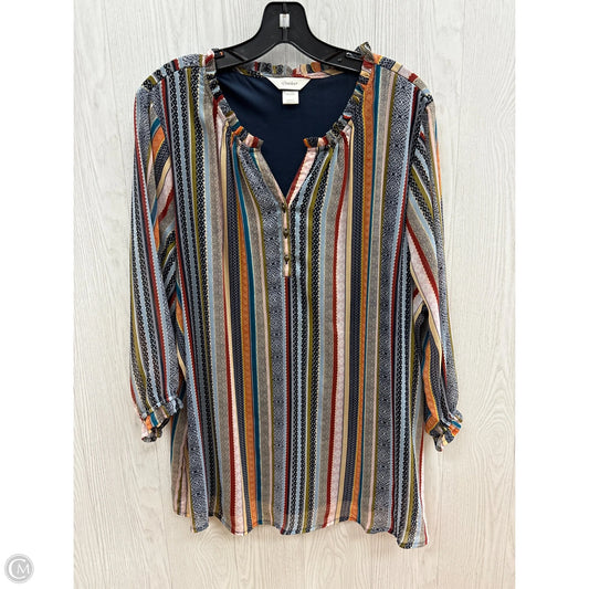 Top 3/4 Sleeve By Cj Banks In Multi-colored, Size: 2x