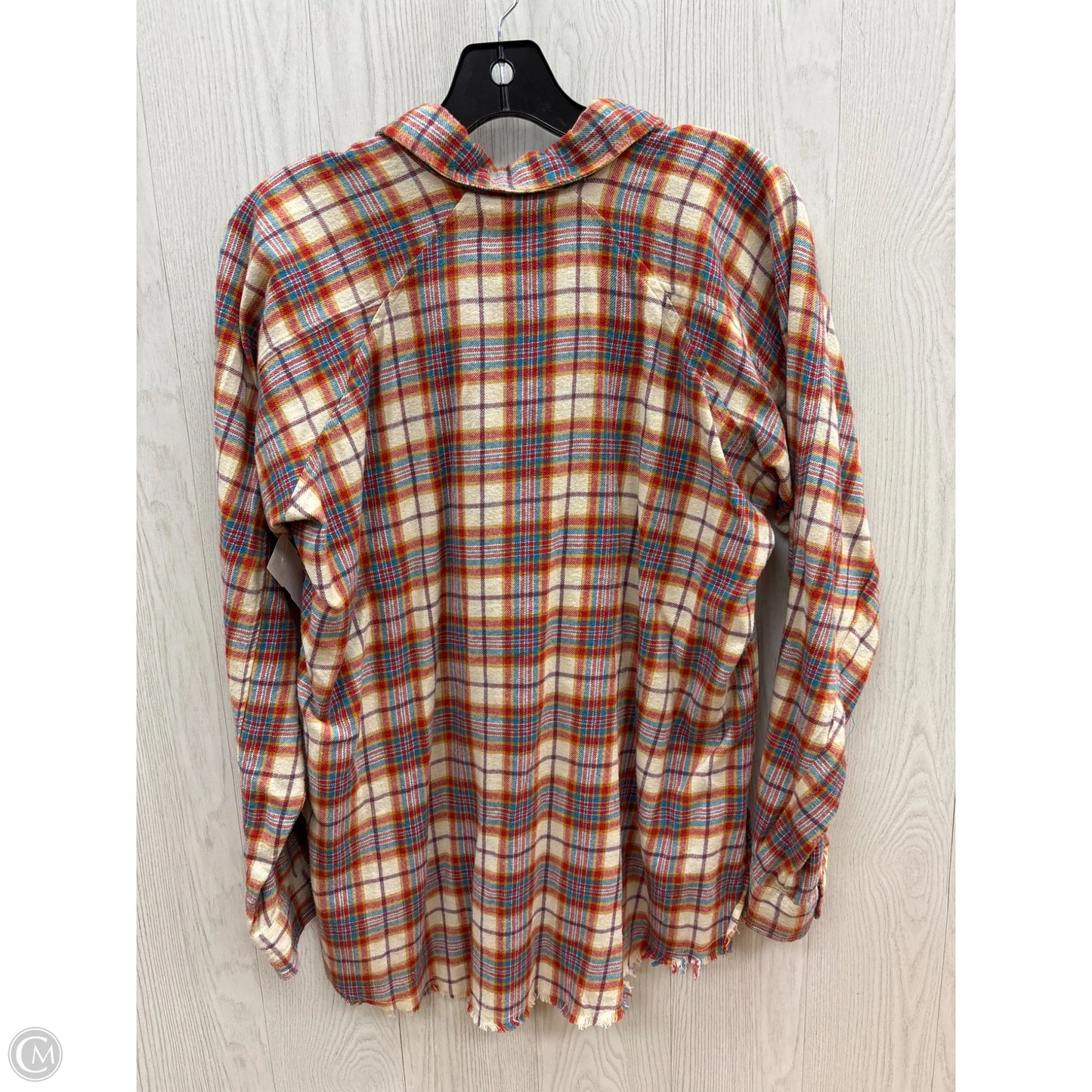 Top Long Sleeve By Gilded Intent In Plaid Pattern, Size: S