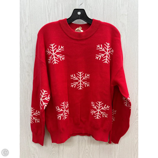 Sweater By Bibi In Red & White, Size: Xl