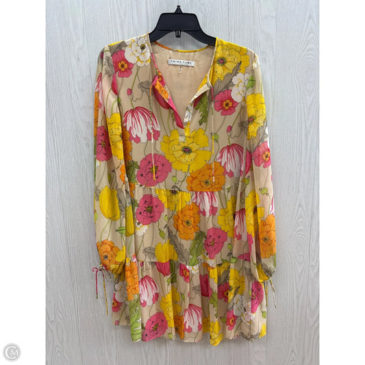 Dress Casual Midi By Trina By Trina Turk In Pink & Yellow, Size: M