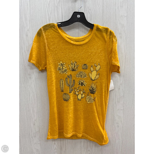 Top Short Sleeve Basic By Clothes Mentor In Mustard, Size: S