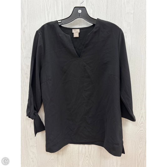 Top 3/4 Sleeve By Chicos In Black, Size: M