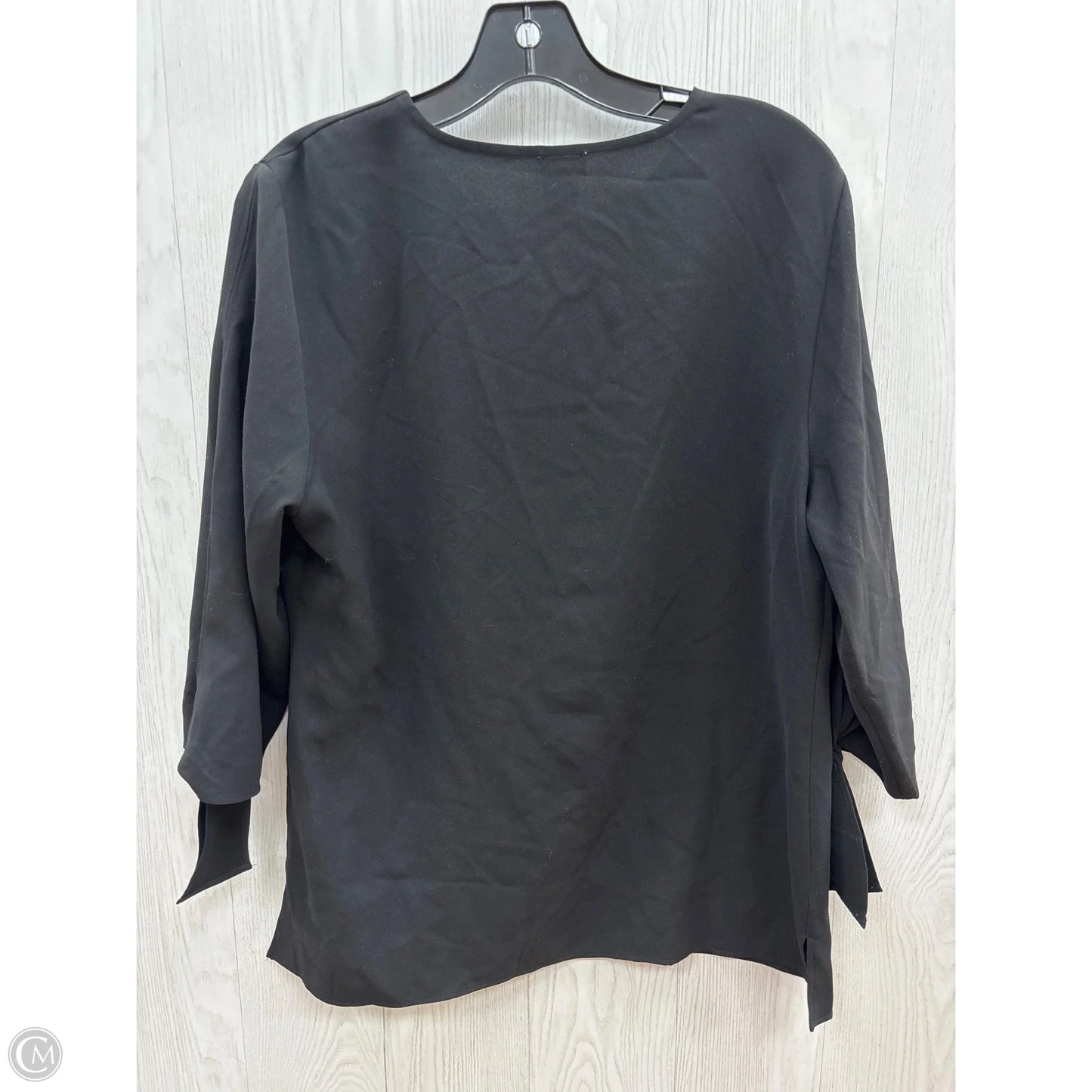 Top 3/4 Sleeve By Chicos In Black, Size: M