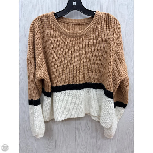 Sweater By Shein In Tan & White, Size: S
