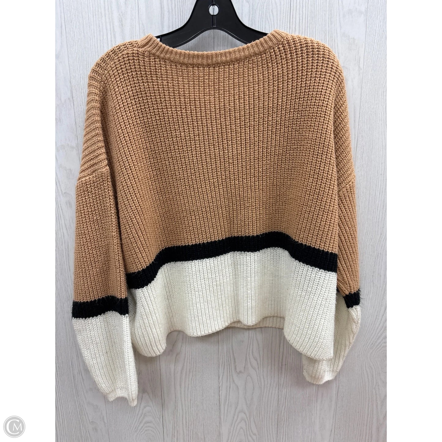 Sweater By Shein In Tan & White, Size: S