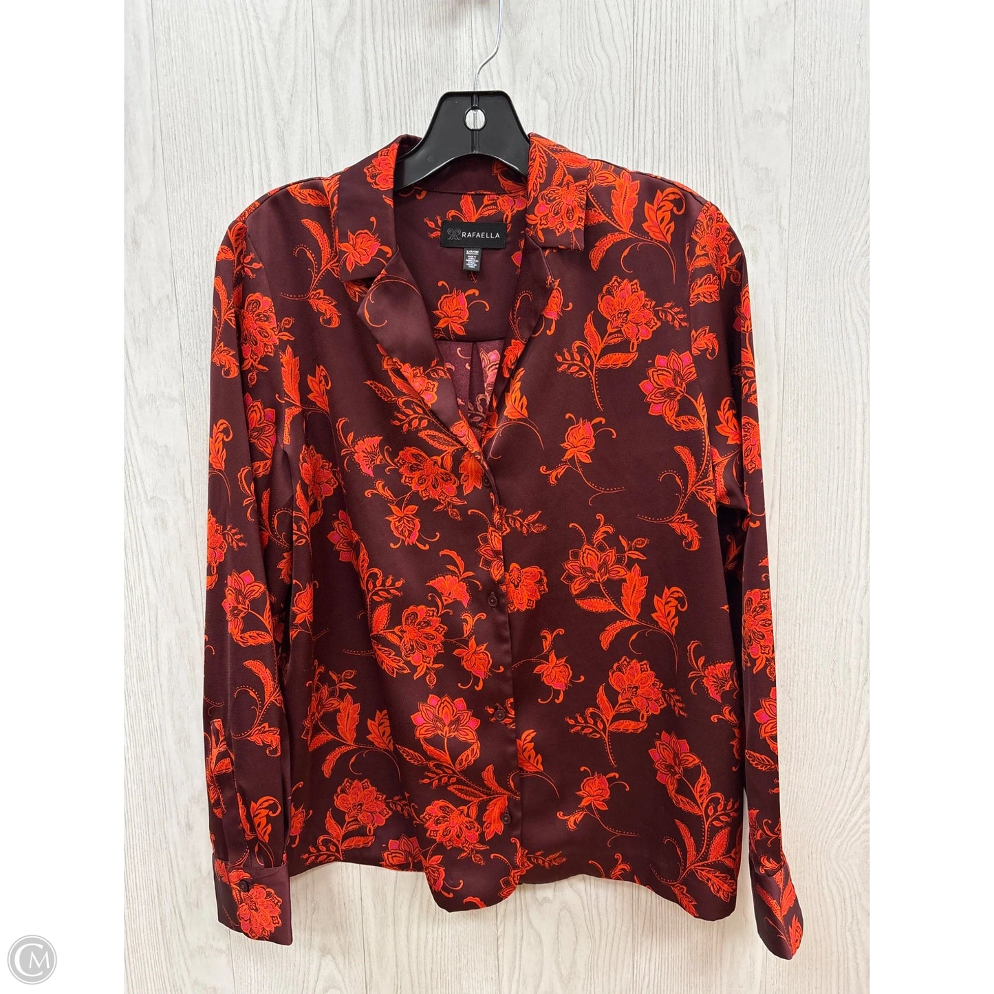 Top Long Sleeve By Rafaella In Red, Size: S