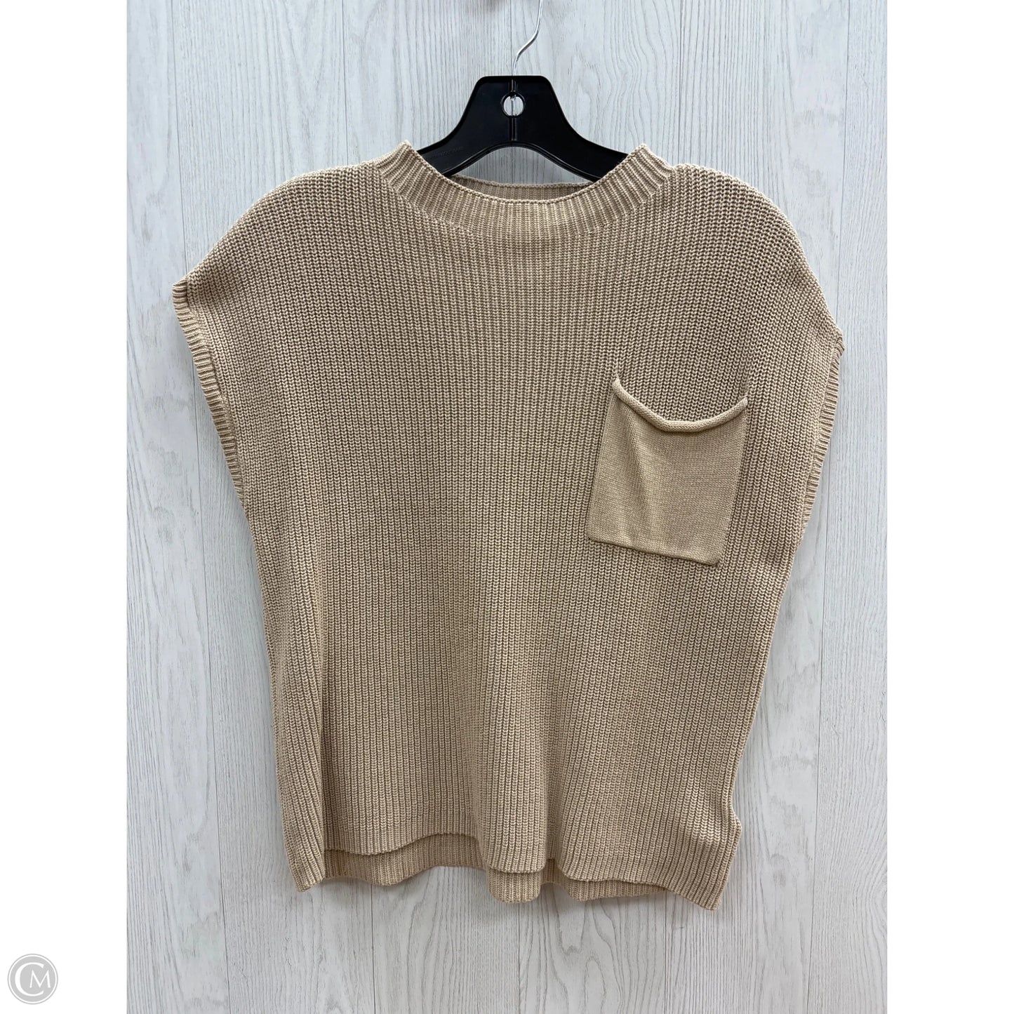 Vest Sweater By Clothes Mentor In Tan, Size: S