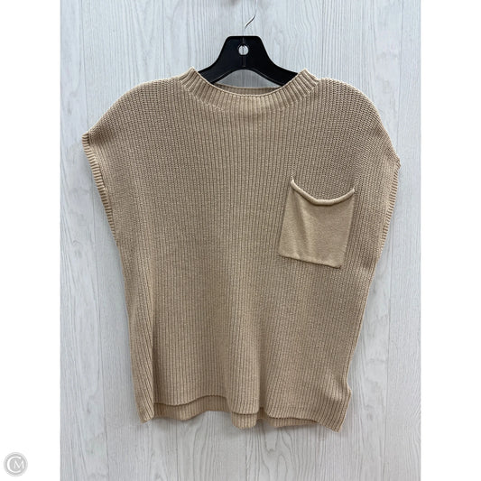 Vest Sweater By Clothes Mentor In Tan, Size: S