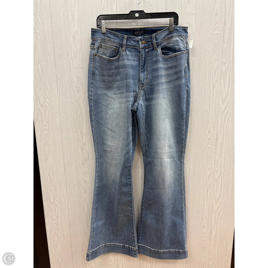 Jeans Flared By Judy Blue In Blue Denim, Size: 14