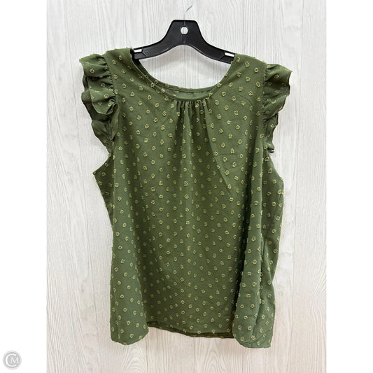 Top Sleeveless By Shein In Green, Size: 1x