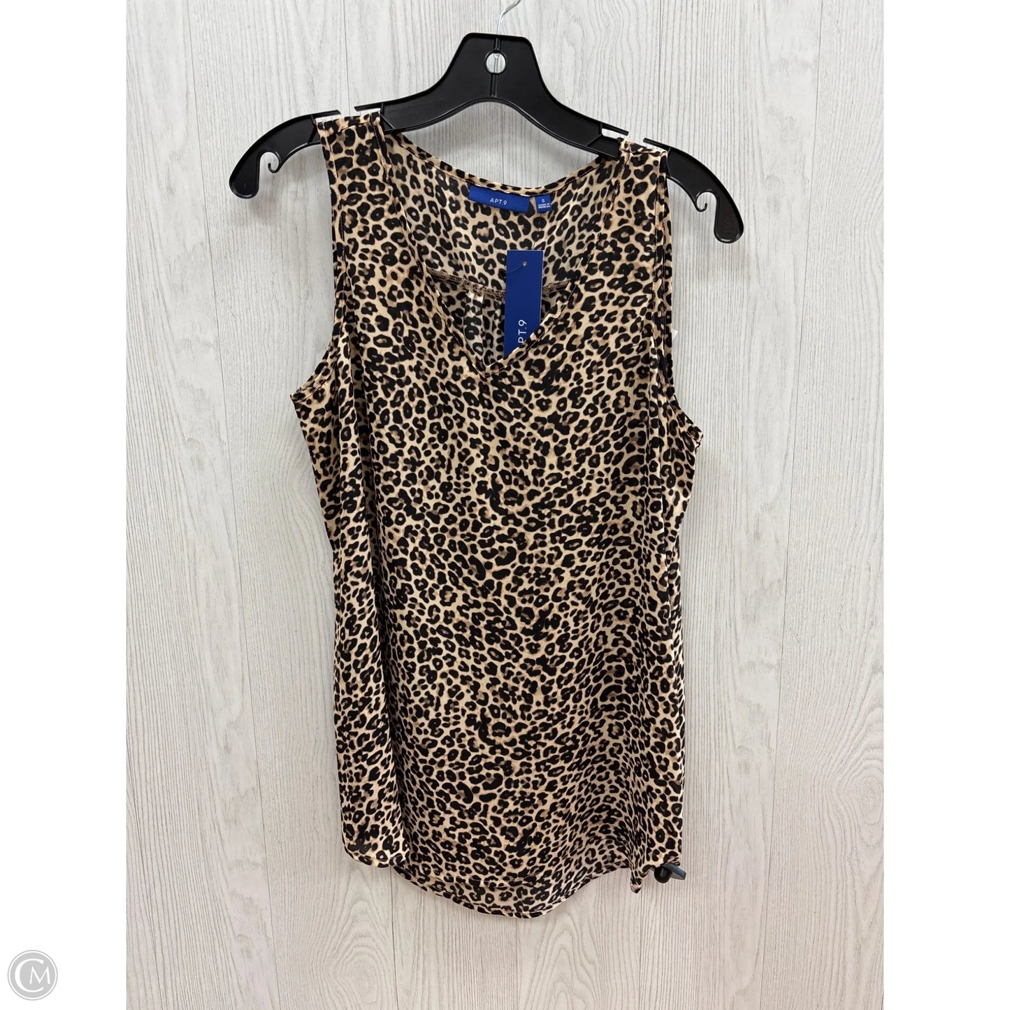 Top Sleeveless By Apt 9 In Animal Print, Size: S
