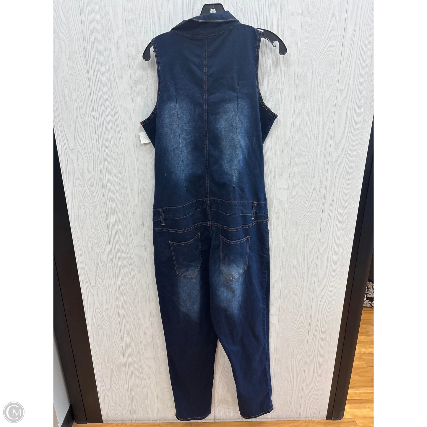 Jumpsuit By Clothes Mentor In Blue Denim, Size: 18
