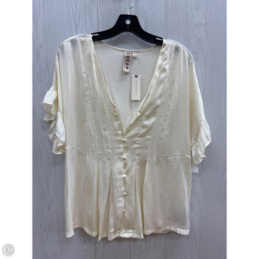 Top Short Sleeve By Dolan Left Coast In Cream, Size: L