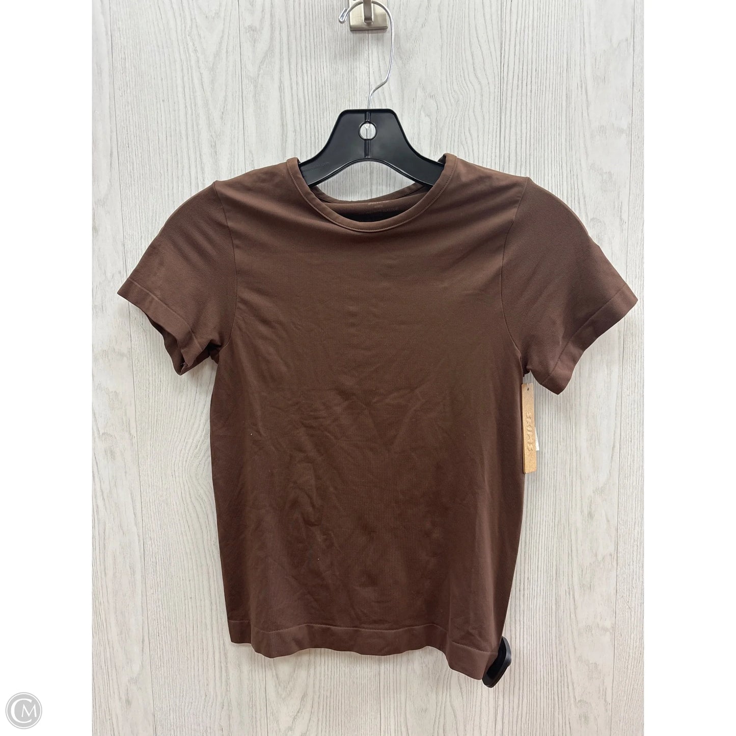Athletic Top Short Sleeve By Skims In Brown, Size: M