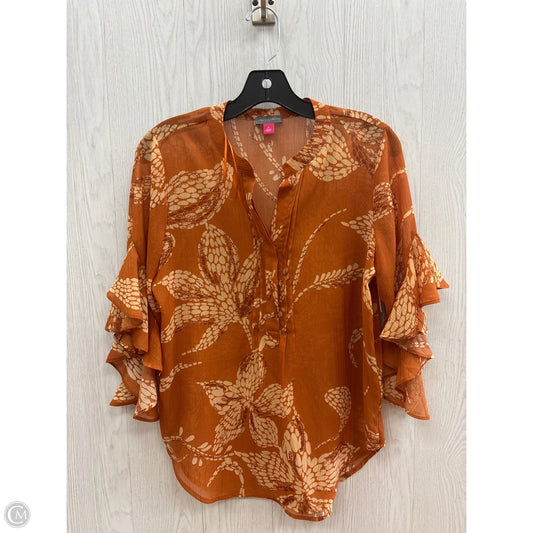Top Short Sleeve By Vince Camuto In Orange, Size: S
