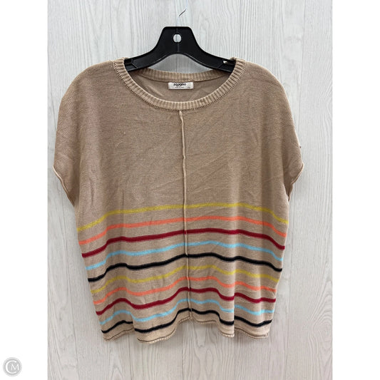 Top Short Sleeve By Zeagoo In Tan, Size: Xxl