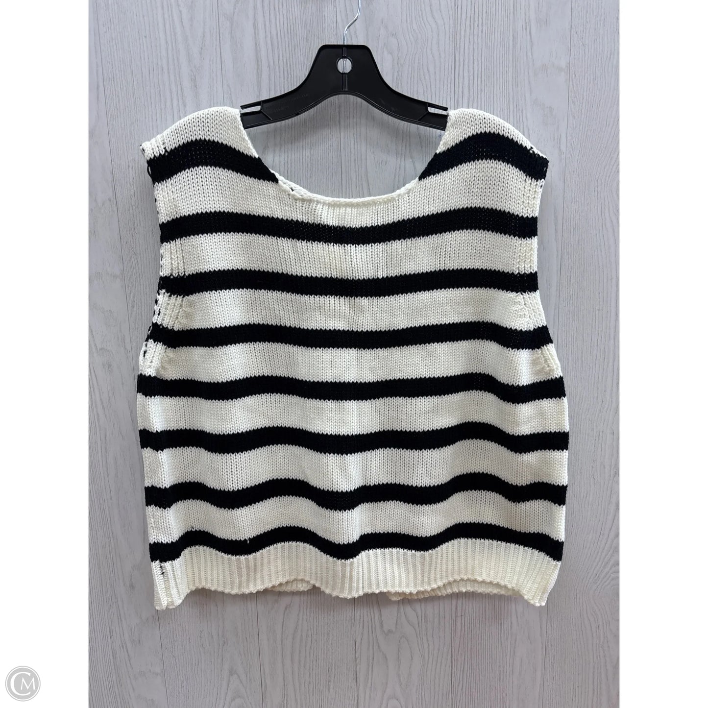Top Sleeveless By Shein In Black & White, Size: 2x