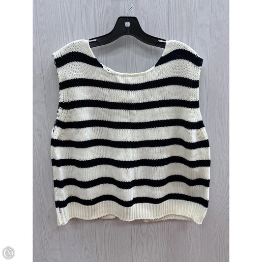 Top Sleeveless By Shein In Black & White, Size: 2x