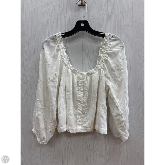 Top Long Sleeve By American Eagle In White, Size: S