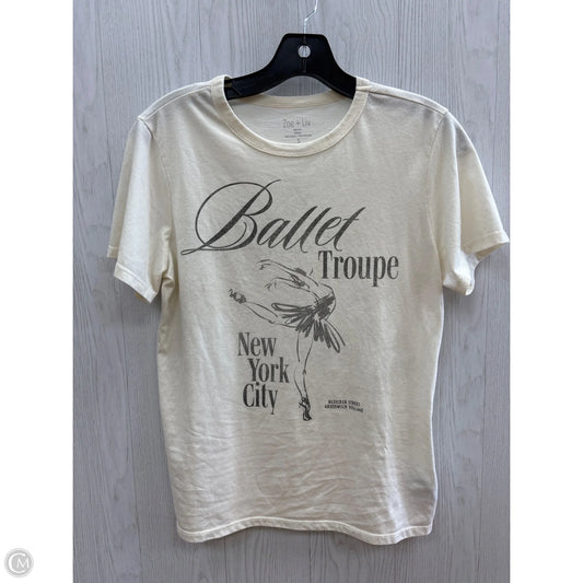 Top Short Sleeve By Zoe And Liv In Cream, Size: S