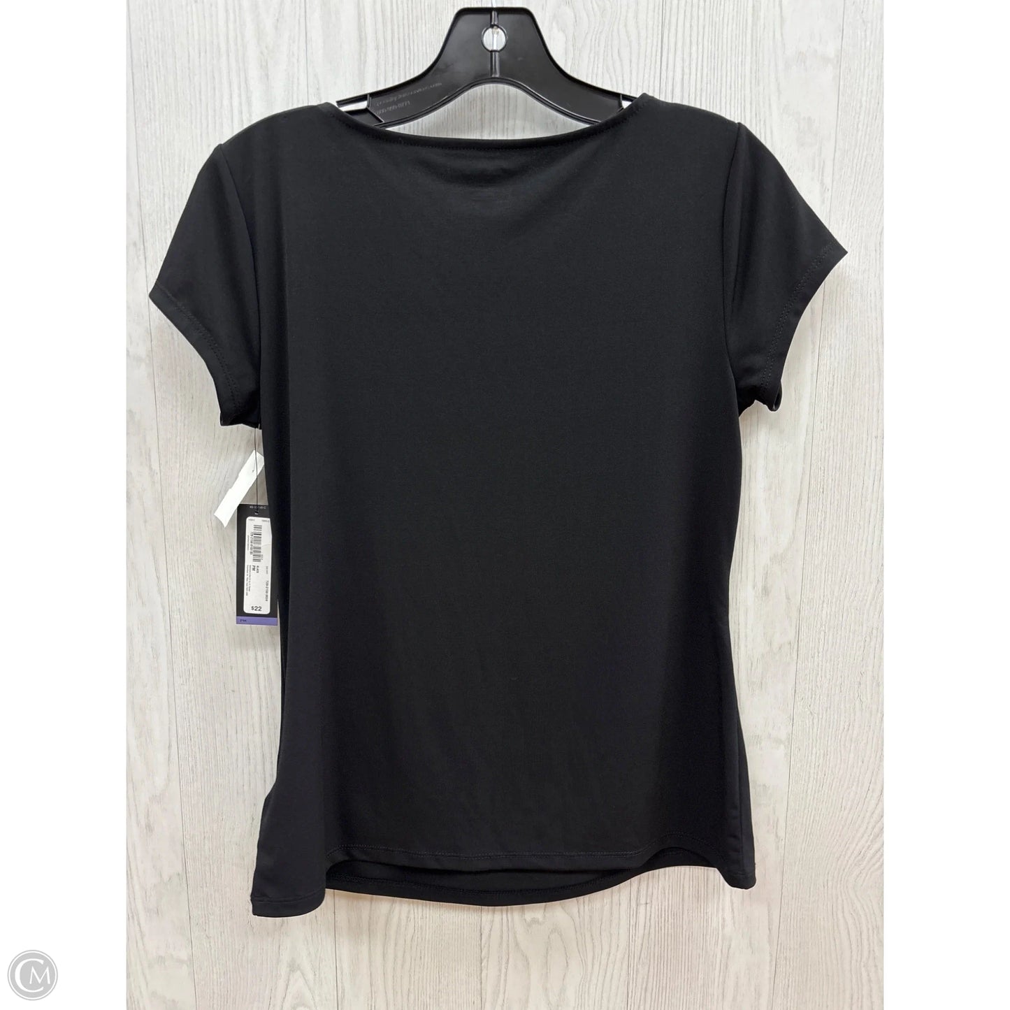 Top Short Sleeve By Worthington In Black, Size: Mp