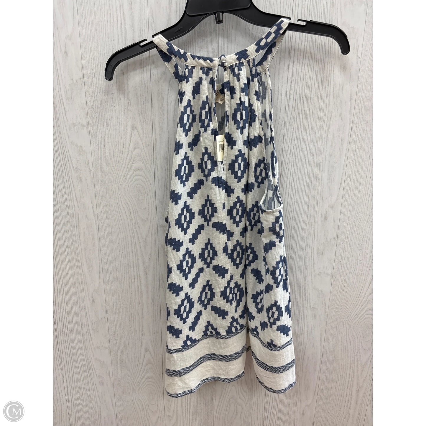 Tank Top By Lucky Brand In Blue & Cream, Size: L