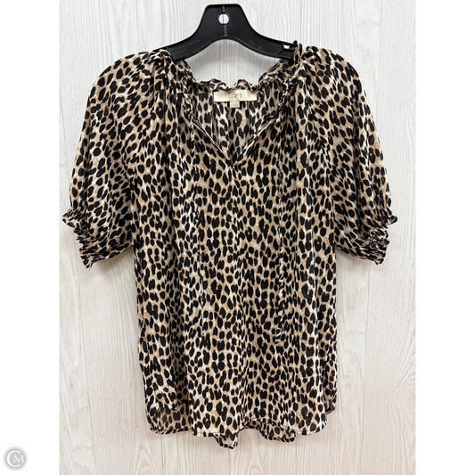 Top Short Sleeve By Loft In Animal Print, Size: Xs